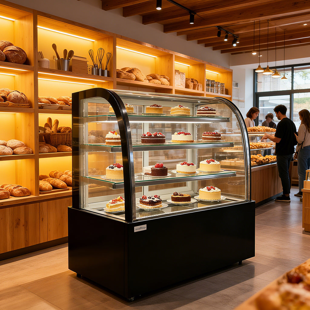 Cake Upright Showcase DG Series - Three Shelves (Curved)