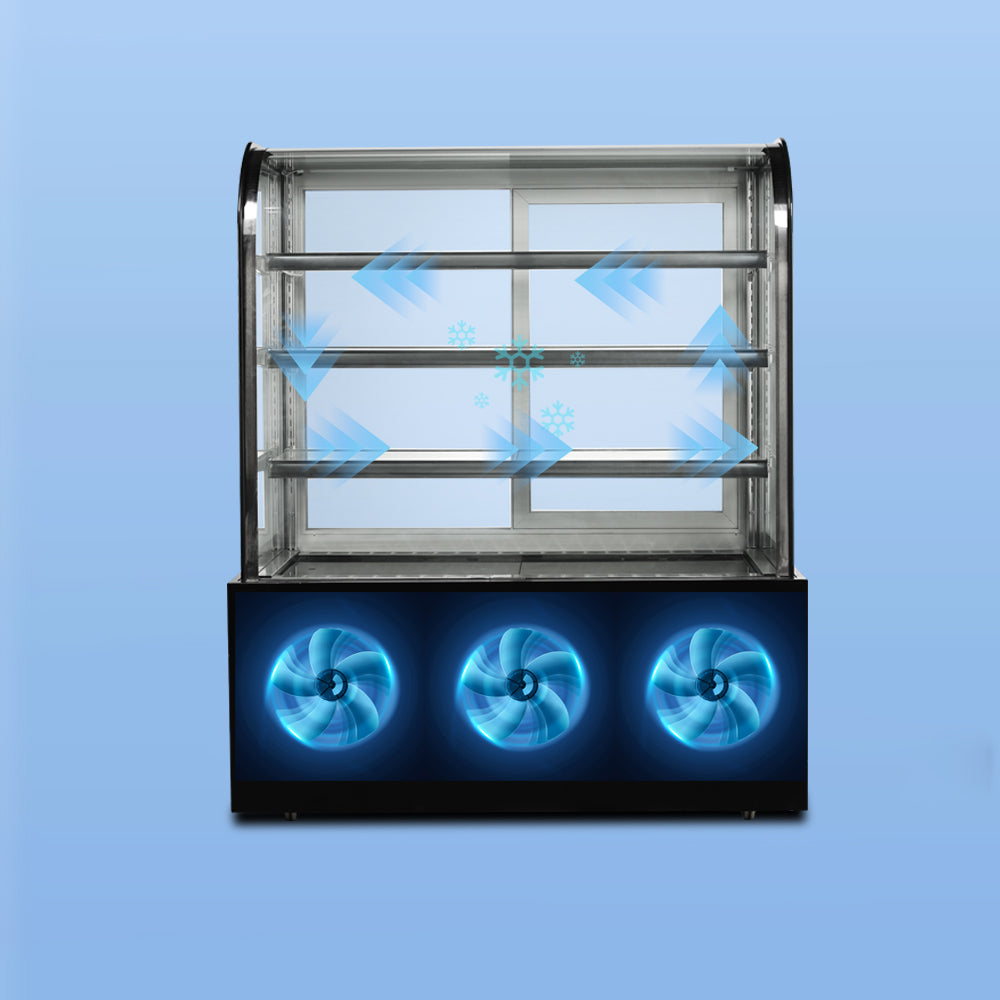 Cake Upright Showcase DG Series - Three Shelves (Curved)