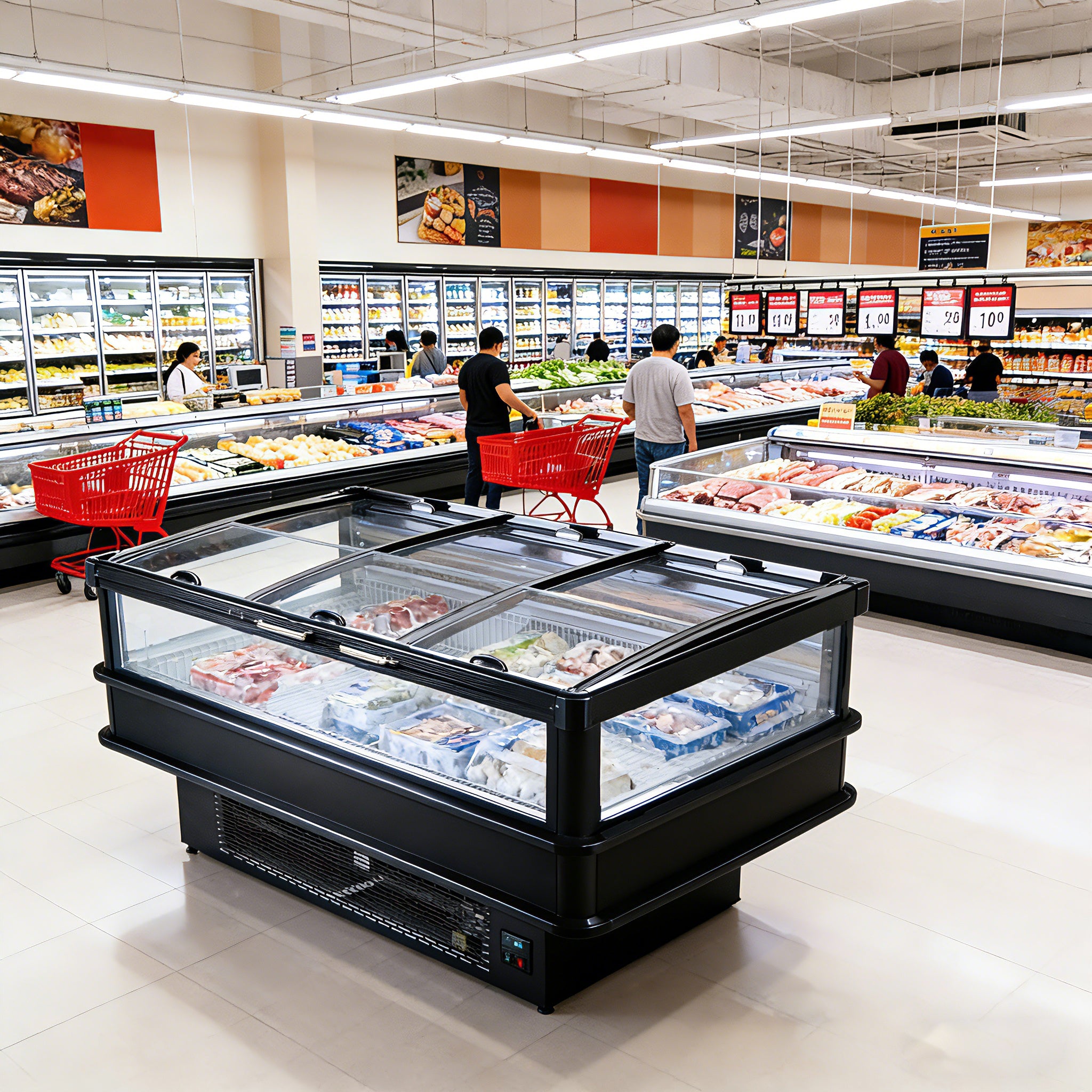 Island Freezer DG Ventilated Cooling Series - Three Sliding Doors