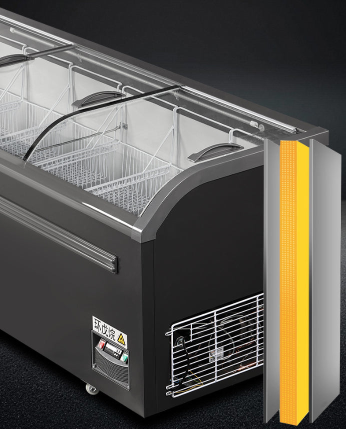 Island Freezer SD/SC Static Cooling Series - Two Sliding Doors (Curved)
