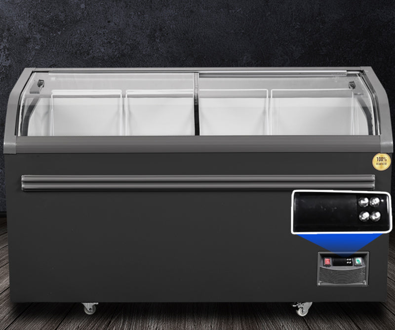 Island Freezer SD/SC Static Cooling Series - Two Sliding Doors (Curved)