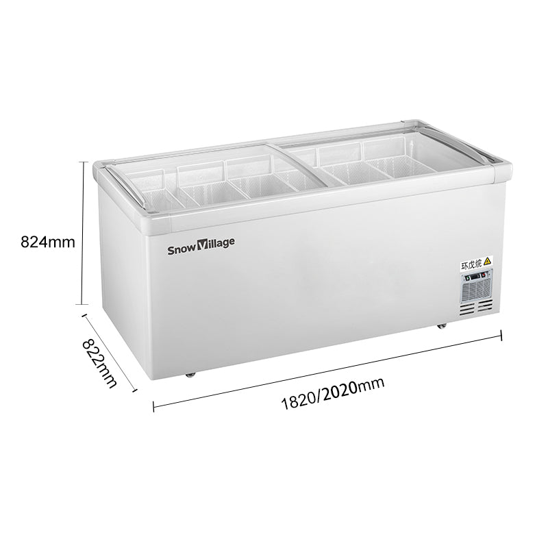 Island Freezer SD/SC Static Cooling Series - Two Sliding Doors (Straight)