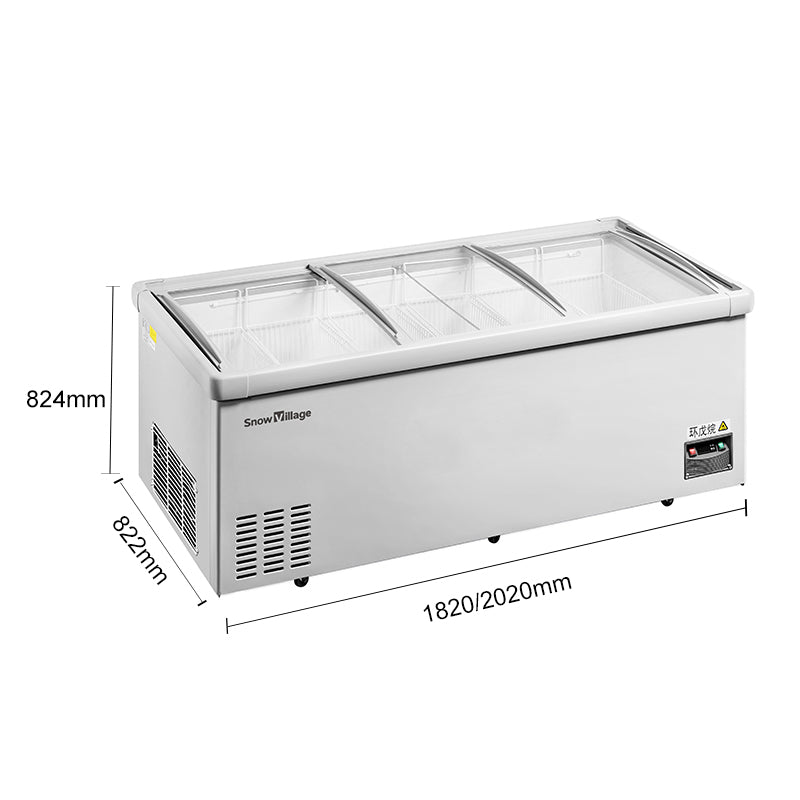 Island Freezer SD/SC Static Cooling Series - Three Sliding Doors (Straight)