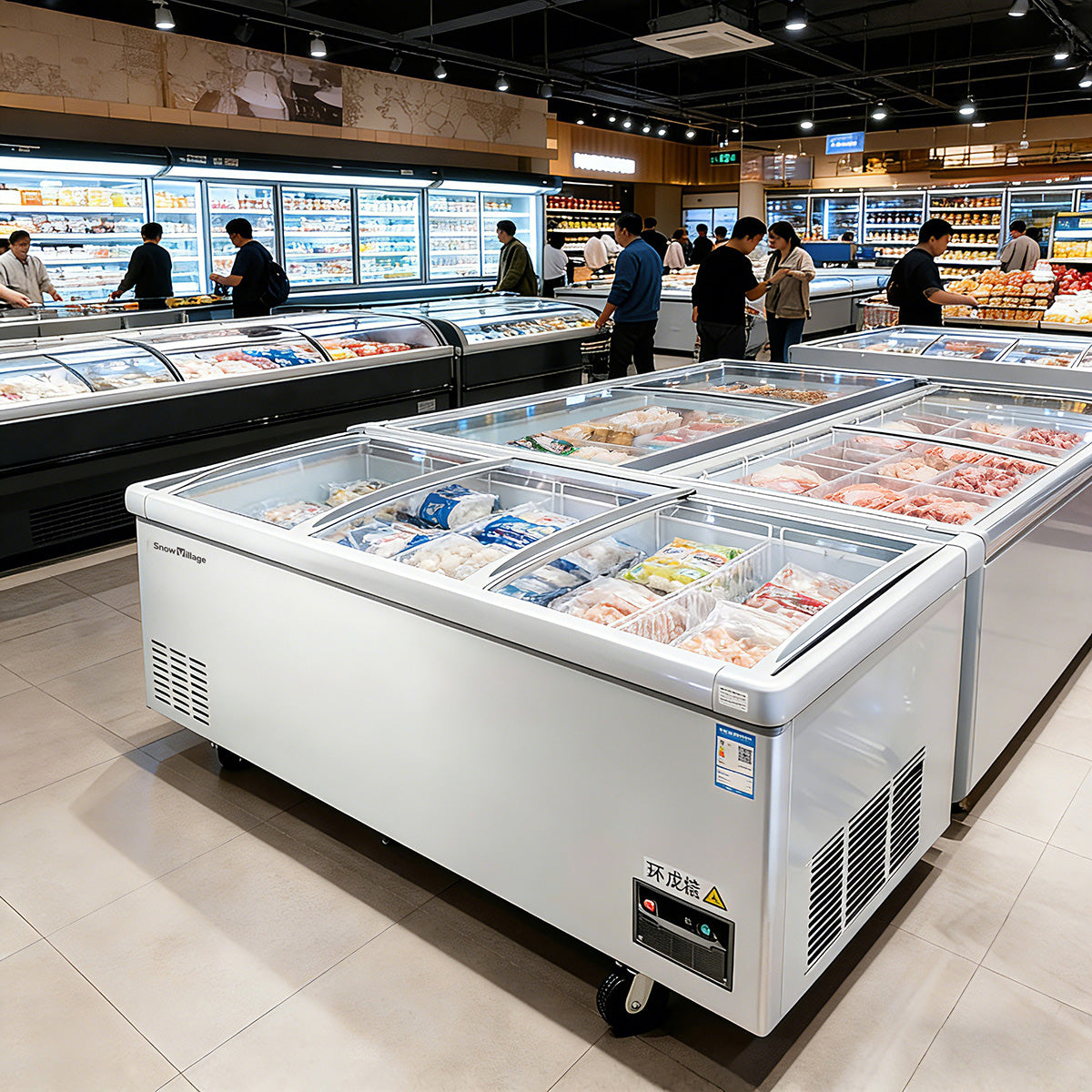 Island Freezer SD/SC Static Cooling Series - Three Sliding Doors (Straight)