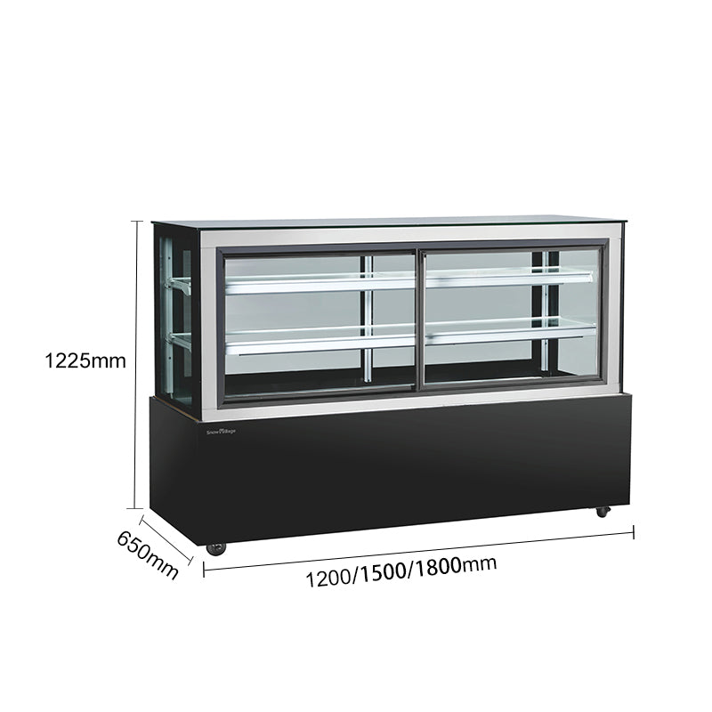 Cake Upright Showcase DG Series - Two Shelves (Straight)